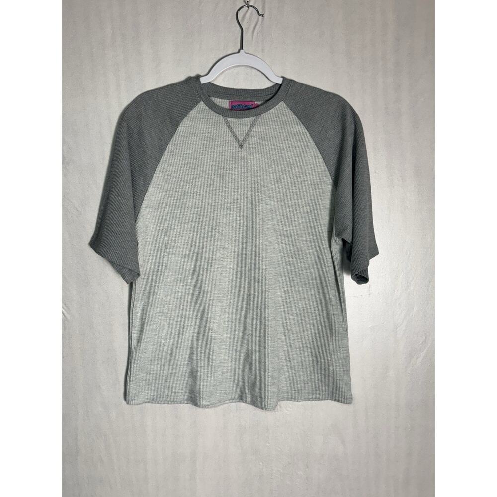 Edikted Womens Waffle Knit Raglan Tee Short Sleeve Casual Y2K Indie Sleaze Small